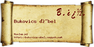 Bukovics Ábel névjegykártya