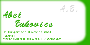 abel bukovics business card