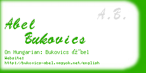 abel bukovics business card
